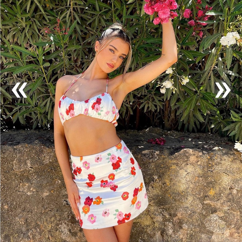 Princess Polly Stephanie White Satin Floral Set